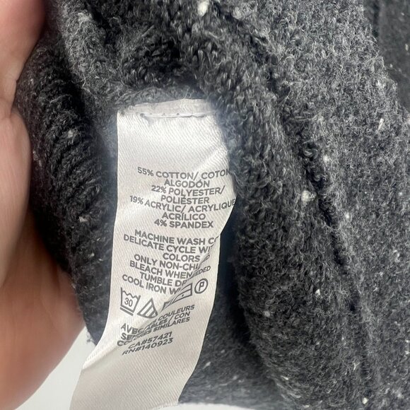 Loft Heathered Gray Round Hem Turtleneck Sweater Small Petite - Picture 4 of 5